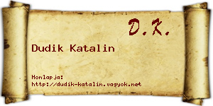 Dudik Katalin névjegykártya